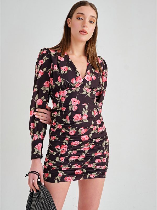Vera Drape Dress Black