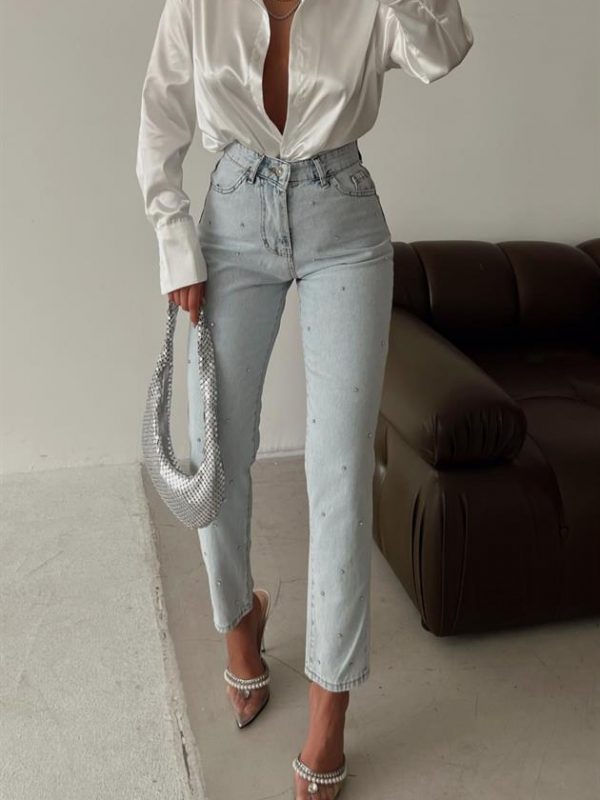 Mini Stone Mom Jean Ice Blue