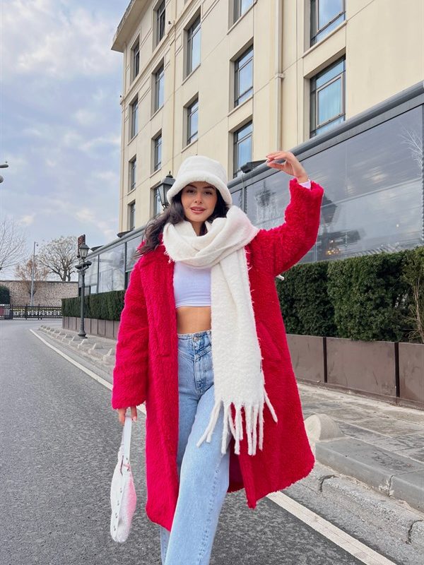 Soft Teddy Coat Fuchsia