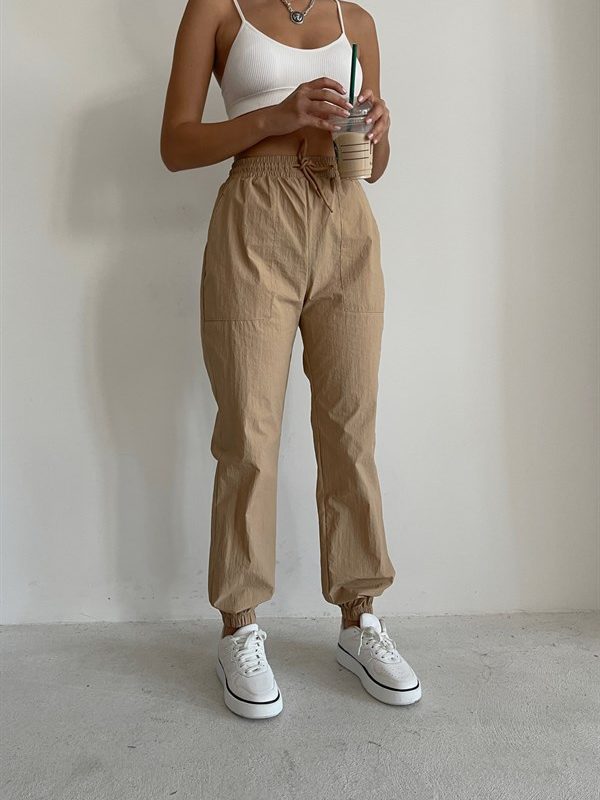 Pocket Detail Jogger Pants Camel