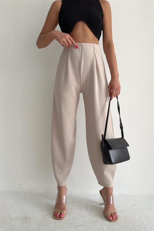 Plier Carrot Fit Trousers Stone - Image 3