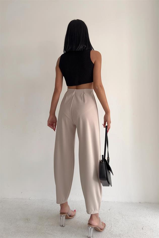 Plier Carrot Fit Trousers Stone - Image 4