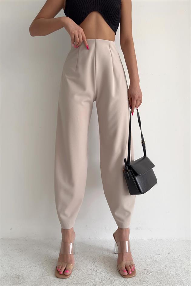 Plier Carrot Fit Trousers Stone - Image 2