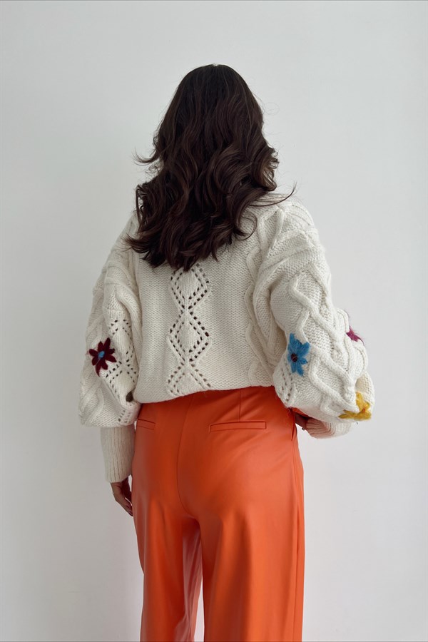 High Waist Leather Pants Orange - Image 4