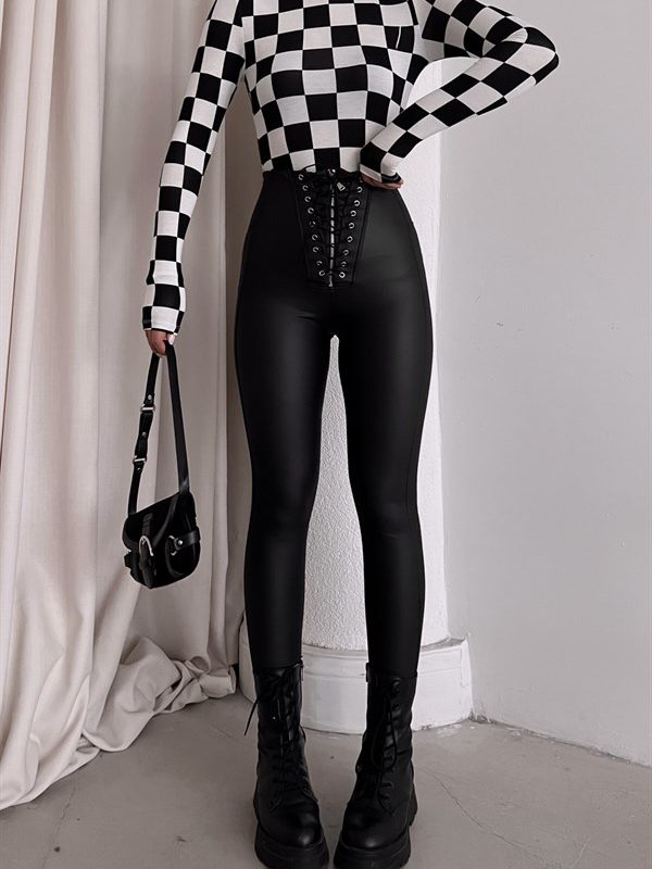 Lace Front Perfect Matte Leggings Black